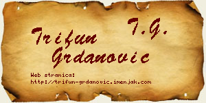 Trifun Grdanović vizit kartica